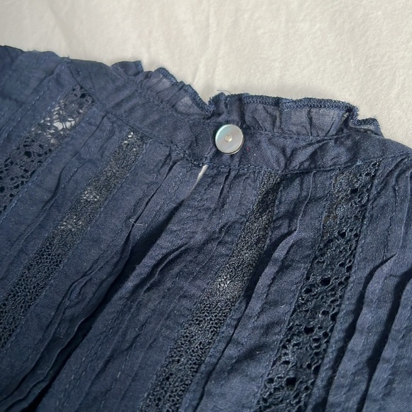 VERONICA BEARD Tamsyn navy ruffled top - Picture 10 of 11